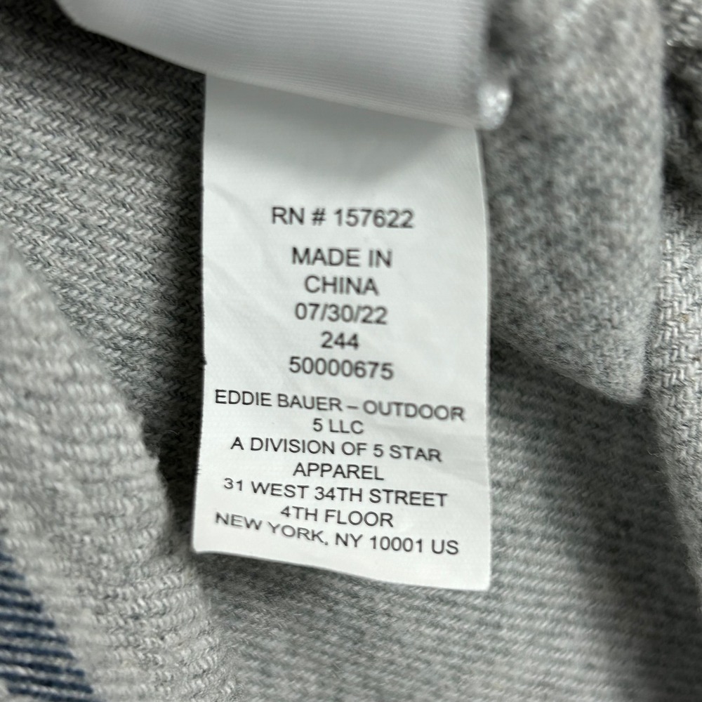 Eddie Bauer Mens Large Southwestern Geometric Flannel Shirt Grey Rust LS - Picture 10 of 11